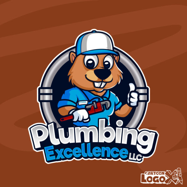 plumber cartoon logo design