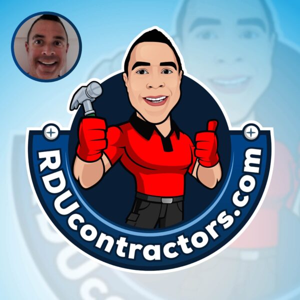 contractor cartoon handyman logo design