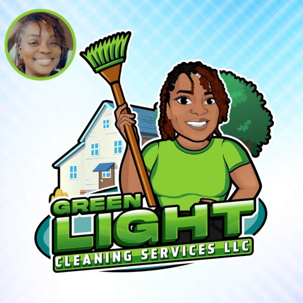 cartoon cleaning services logo design