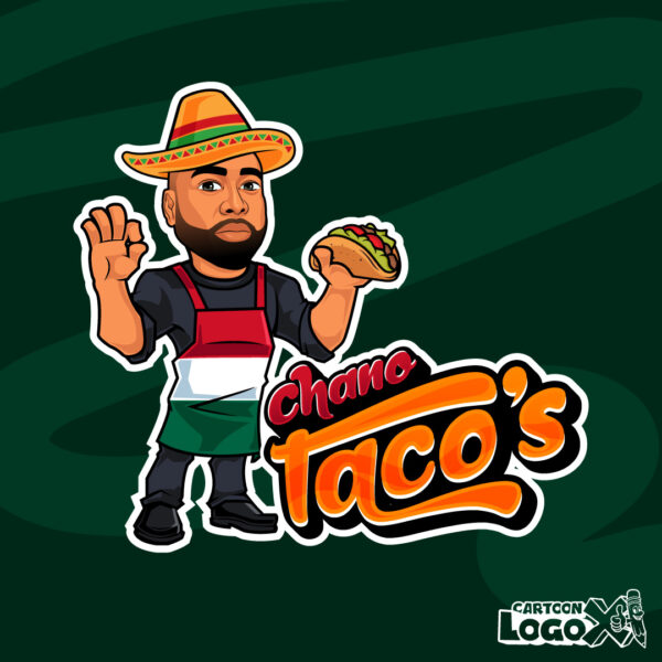 tacos cartoon logo design