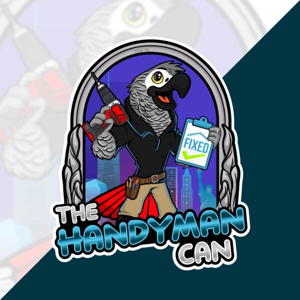 fix cartoon handyman logo design