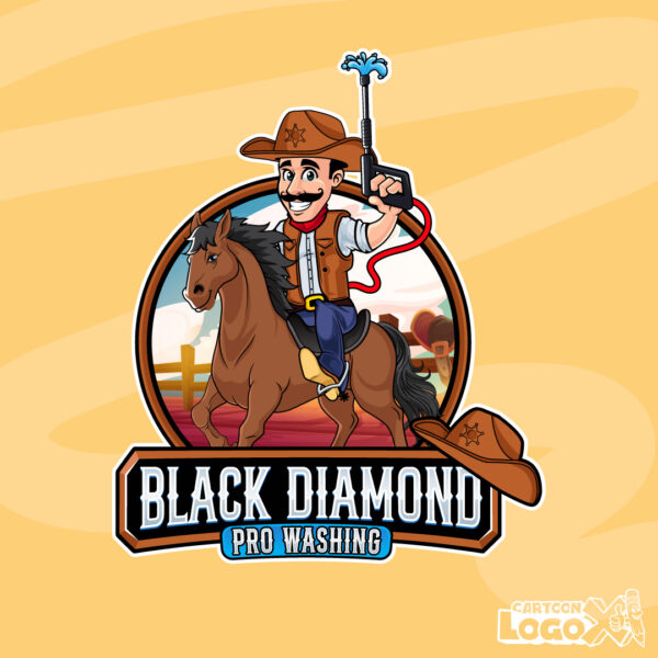 horse cartoon logo design