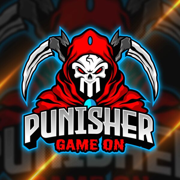 punisher custom gaming logo design