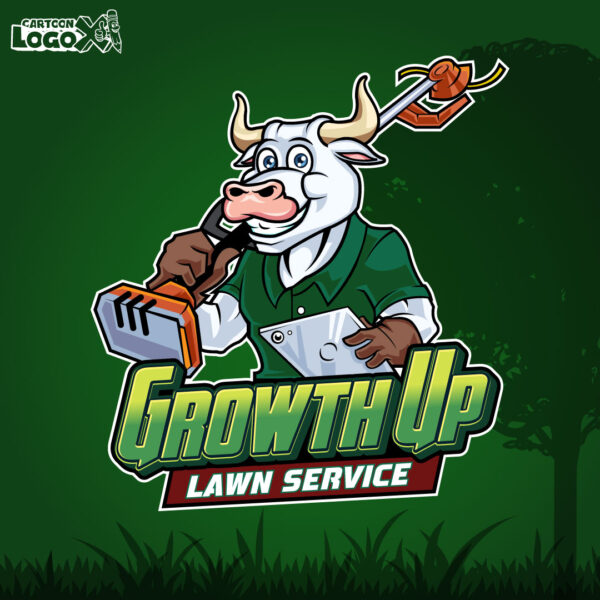 bull-cartoon-lawn-care-logo