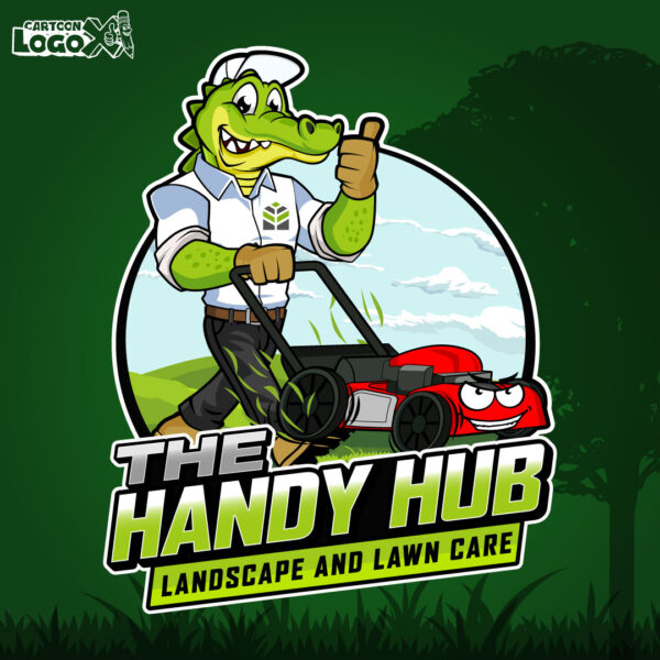 crocodile-cartoon-lawn-care-logo