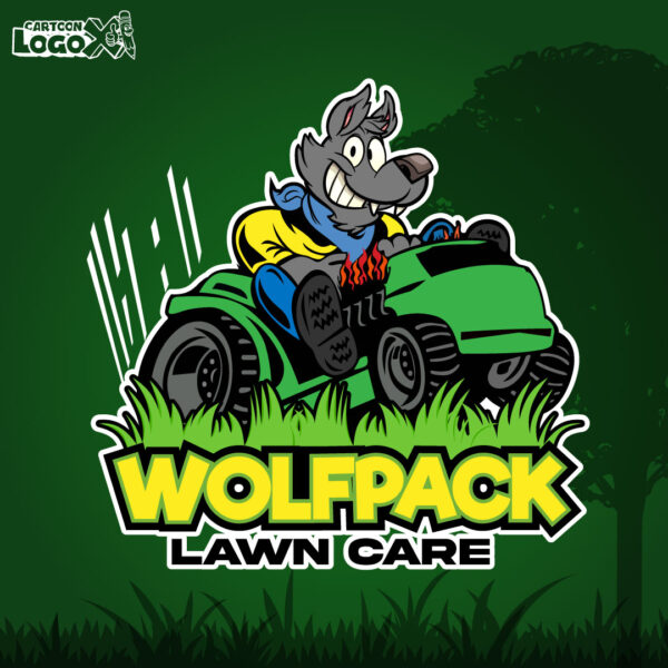 wolf-cartoon-lawn-care-logo