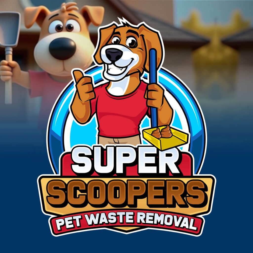 custom cartoon logo design for dog pet waste removal business