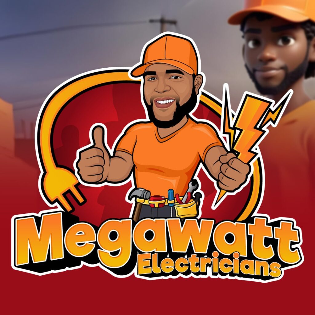 custom cartoon logo design for electrician business