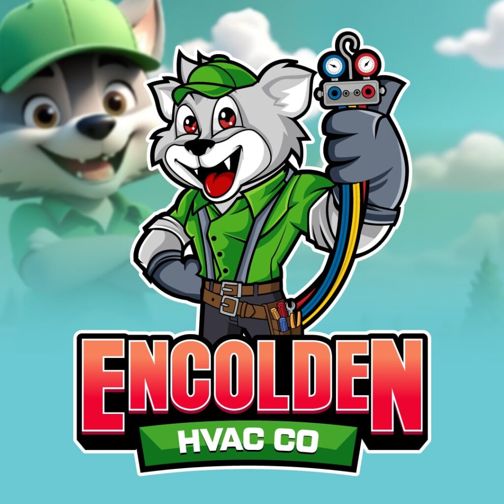 custom cartoon logo design for hvac business