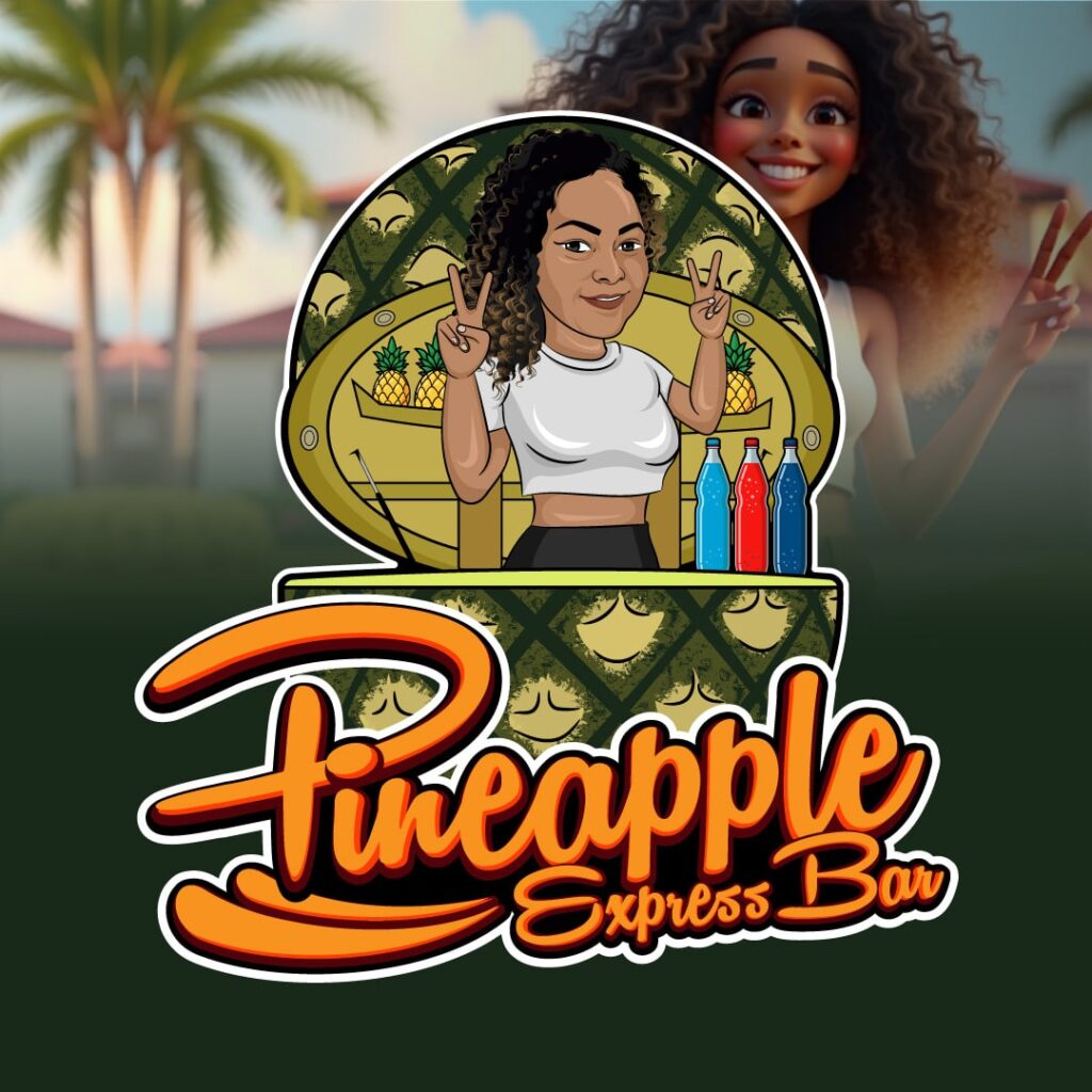 custom cartoon logo design for juice bar business