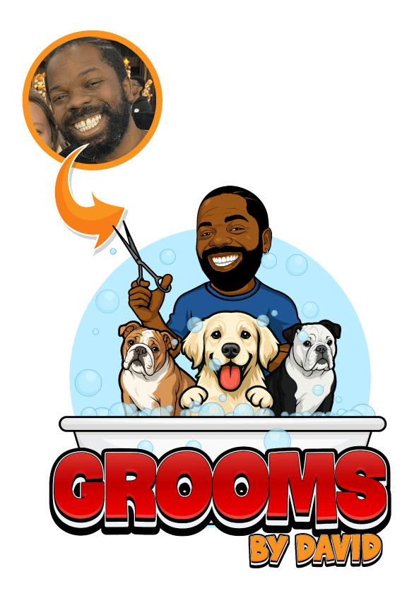 custom cartoon logo design for pet grooming business