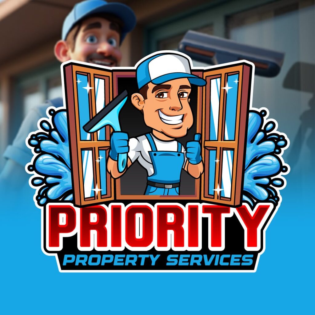custom cartoon logo design for window cleaning business