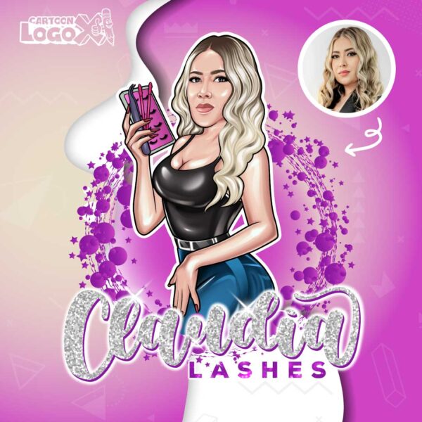 custom portrait logo design lashes business